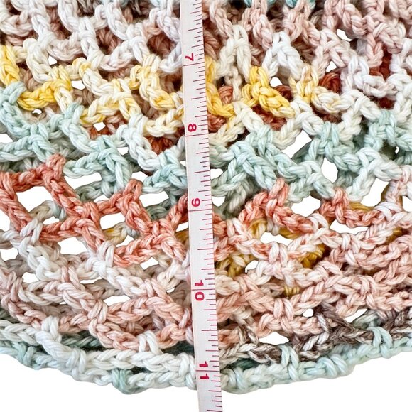 Mesh Market Bag Crochet Stretchable Sunlit Seafoam Colors, Brand New Handmade - Picture 3 of 4